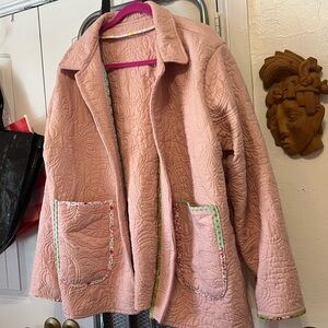 Hand made pink jacket from vintage quilt. Women’s size l/xl